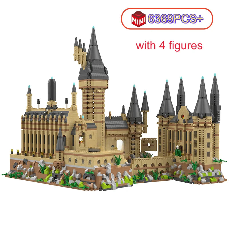New Magic Castle Micro Building Blocks Light Up Street View Architecture Creative MOC Model Kit Kids Christmas Birthday Gifts Purest Peak Salt